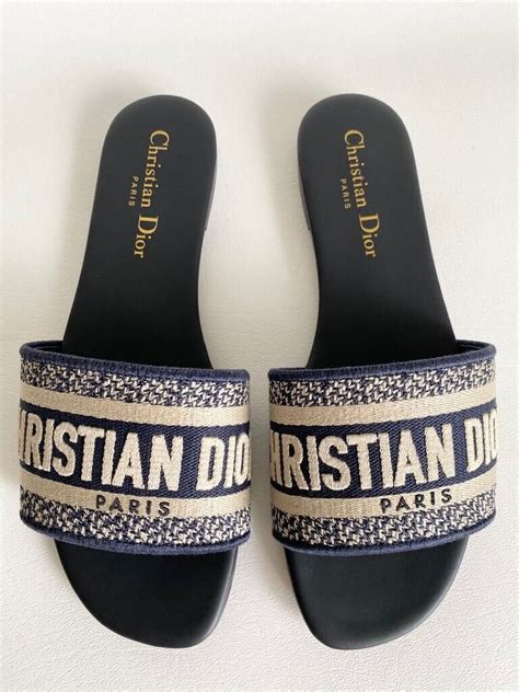 christian dior pool slides|authentic unisex Christian Dior slides.